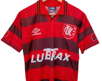 Vintage CR Flamengo #10 Umbro 1995/1996 HOME Centenary Kit Soccer Jersey Football Shirt Petrobras Brazilian League Home 100 anniversary kits