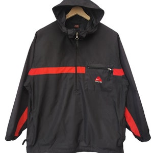 Vintage Nike All Condition Gear Nike ACG Anorak Hoodie Jacket Nike Light jacket Nike Red Black stripes sportswear half zipper jacket size XL