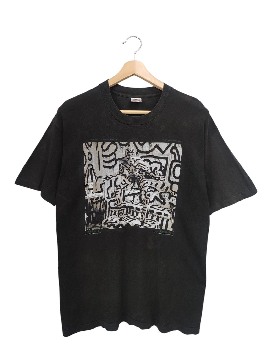 トップス 90s keith haring annie leibovitz tee Vintage 90s Annie Leibovitz “keith Haring” Large Photography