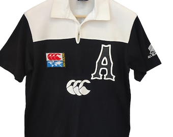 Vintage 90's Canterbury of New Zealand Black Polo Rugby