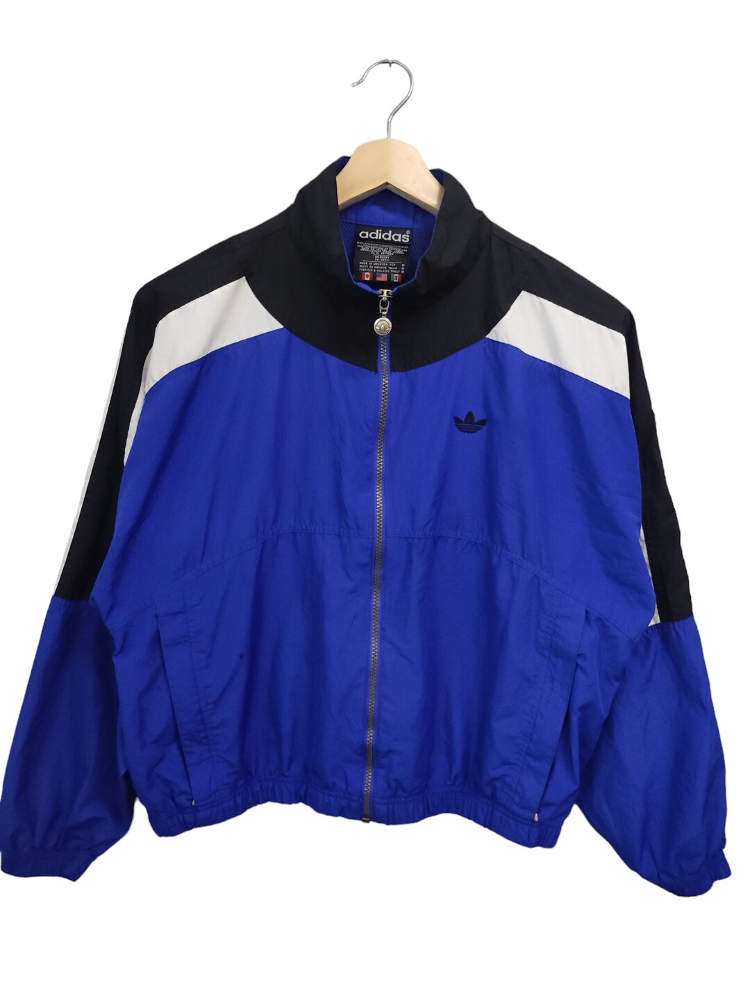 Vintage 90s ADIDAS Trefoil Adidas Tri Color Windbreaker Jacket Adidas 3 ...