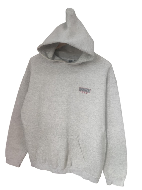 Vintage 90s 00s Grey Vans Skateboard Spell Out Logo Slim Fit Crew Neck Jumper S