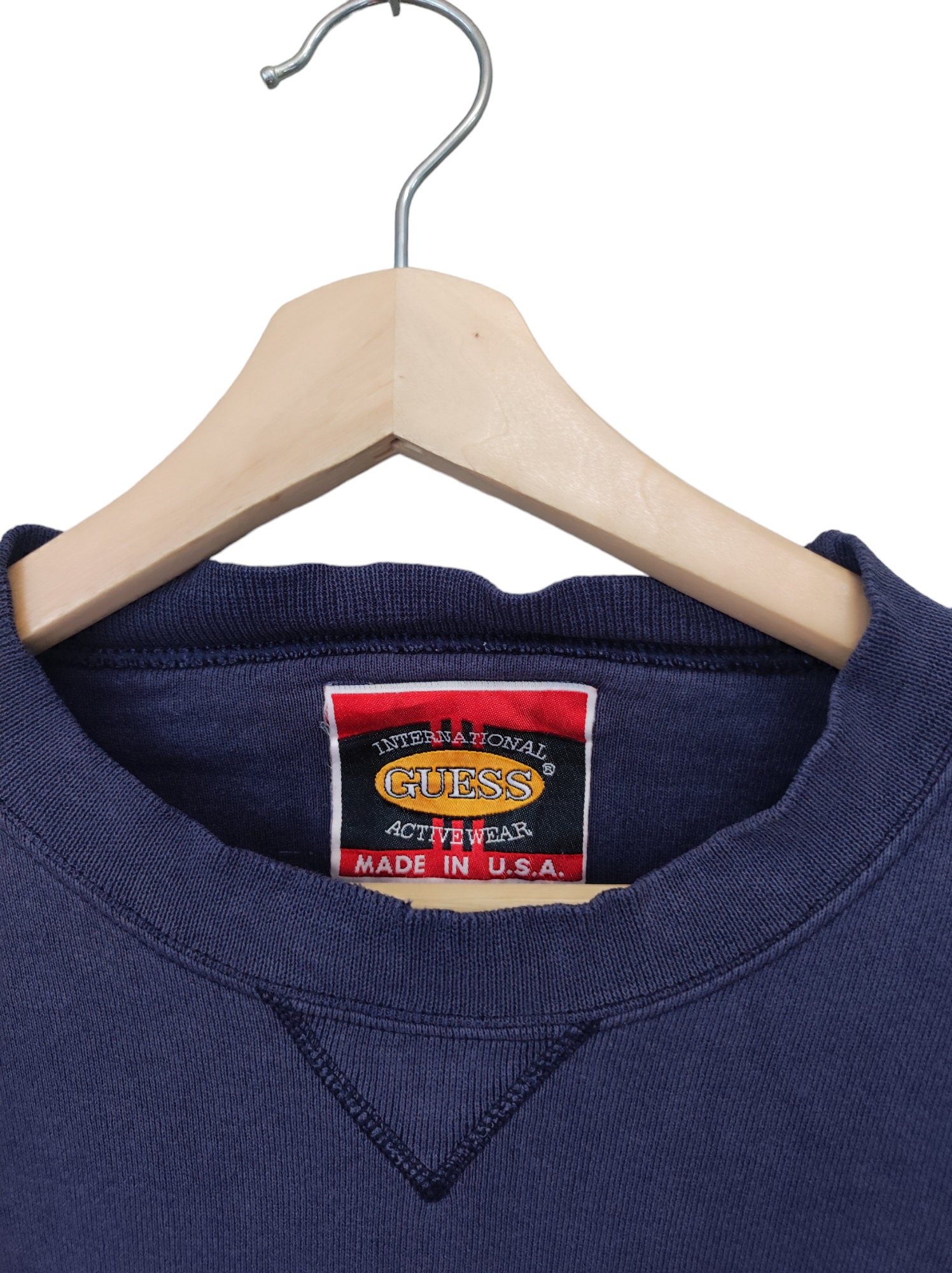 Vintage 1997 Guess Athletic Heavily Distressed Embroidered 