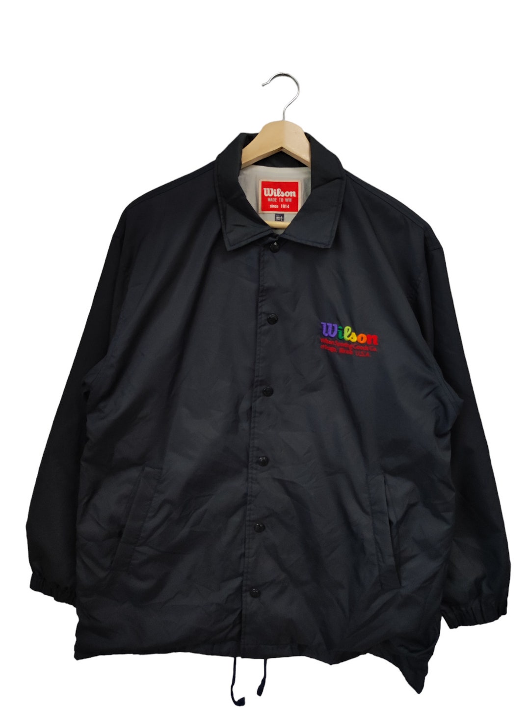 Vintage 80's Wilson Embroidery Coach Jacket Court Casual Tennis