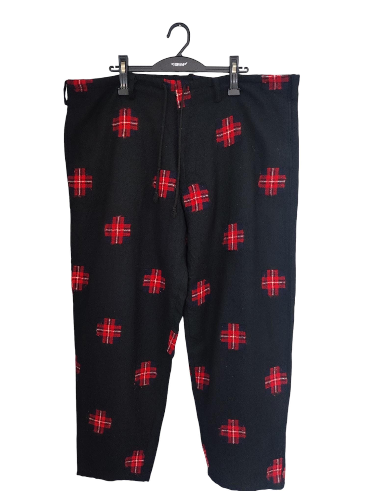 Vintage 90s Y's for Mens Yohji Yamamoto Wool Check Red Pants
