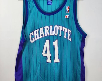 Vintage Basketball Champion Charlotte Hornets Glen Rice #41 NBA Jersey Size Medium Basketball Jersey