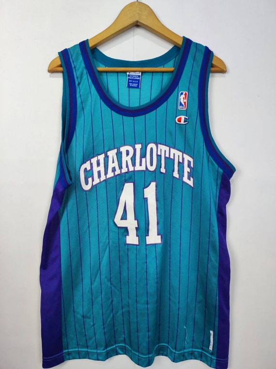 Maillot NBA vintage Charlotte Hornets championne de basket ball Glen Rice 41 taille moyenne Etsy Canada