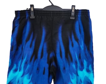 90s Vintage Airwalk Blue Flame Flare Air Walk Wave Surfing