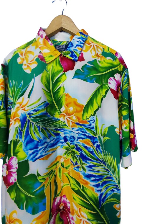 90s ポロバイラルフローレン CALDWELL Viscose Aloha M 90s Vintage Polo Ralph Lauren CALDWELL Ralph Lauren Aloha