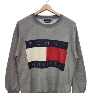Vintage 90s Tommy Hilfiger Big Logo Hilfiger sportswear streetwear hilfiger spell out Tommy Hilfiger sweatshirt jumper crewneck Medium