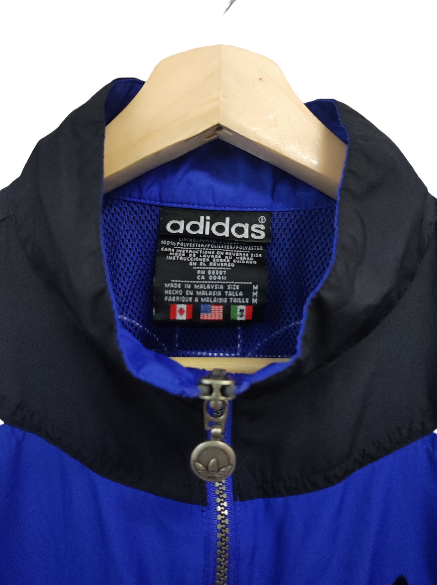 Vintage 90s ADIDAS Trefoil Adidas Tri Color Windbreaker Jacket Adidas 3 ...
