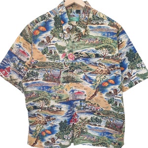 Vintage Reyn Spooner Hawaiian  Traditional Shirt tropical island nature eagles aloha Hawaiian summer shirt vintage 90s Reyn Spooner Size XL