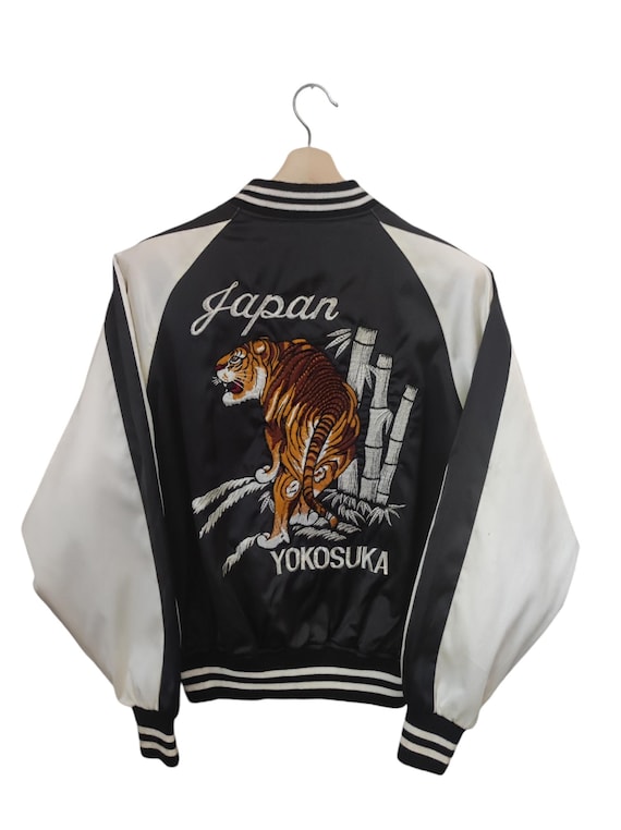 Vintage 1990s Souvenir Jacket Sukajan Tiger Roar Yokosuka Bamboo