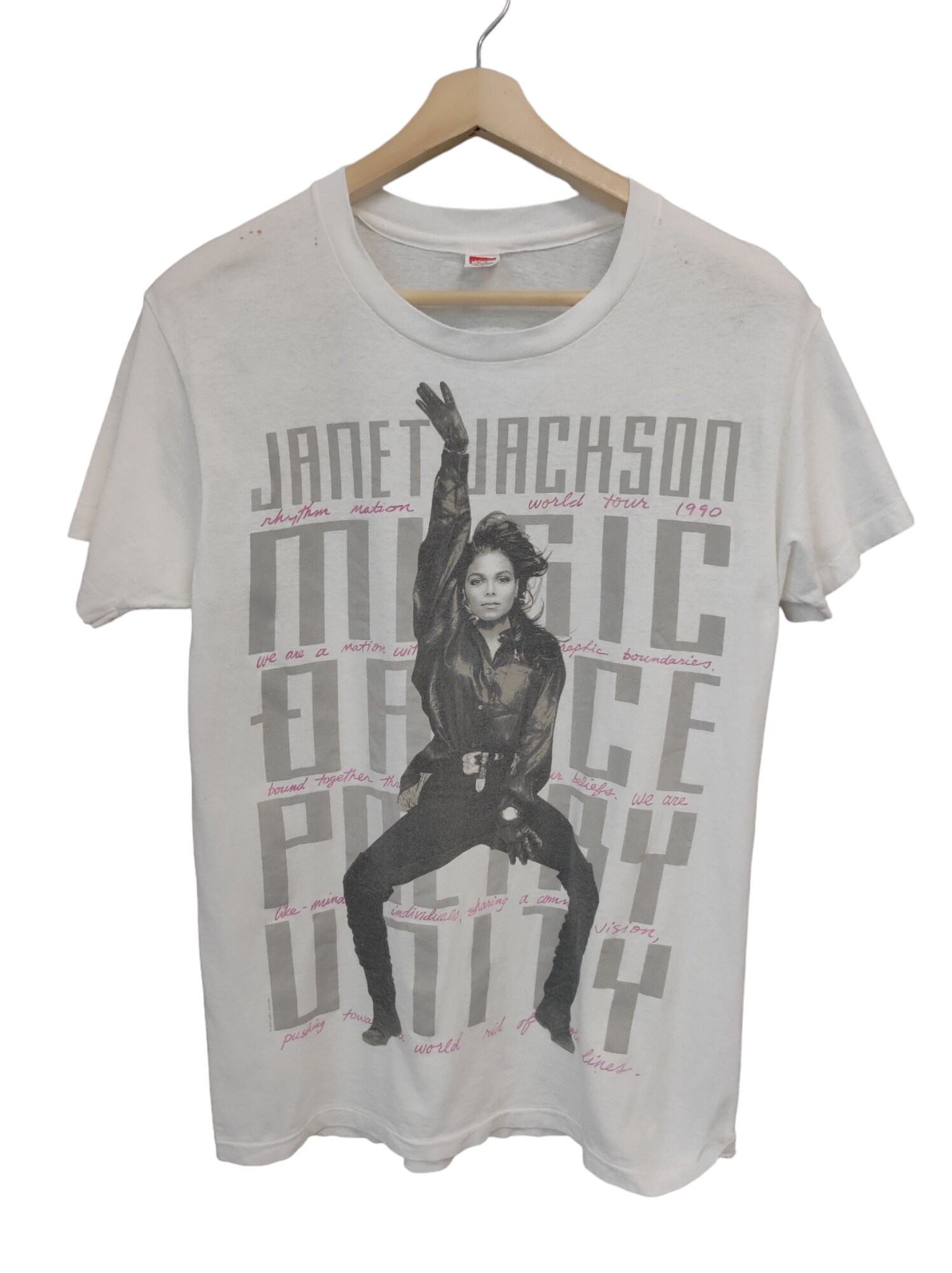 Vintage 90's Janet Jackson Rhythm Nation World Tour T Shirts Janet
