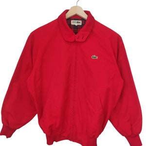 Vintage Lacoste Paris Lacoste Harrington 90s Retro Lacoste Jacket Lacoste Casual Style 90s Lacoste France Paris Medium size red
