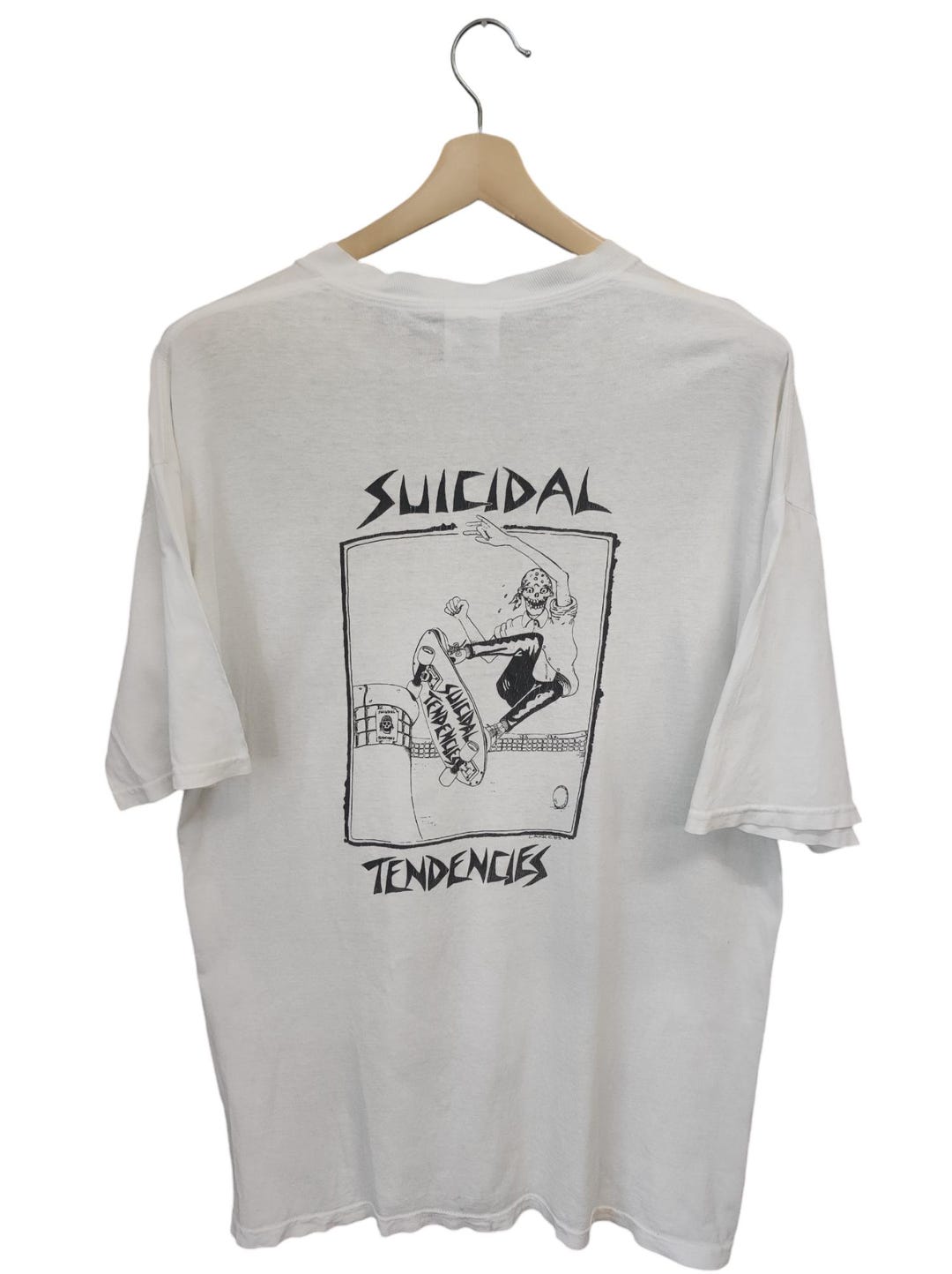 SUICIDAL TENDENCIES Tシャツ　白　L 90年代 Vintage 1990 Suicidal Tendencies T-shirt (lance Mountain Drawing
