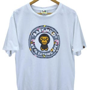 Vintage  BAPE A Bathing Ape Baby Milo A Bathing Ape Circle Nowhere Co. Ltd Japan BAPE NIGO Made in Japan Large  t shirts Nowhere co Bape