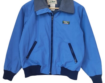 Vintage L.l.bean Bomber Jacket M 80s Blue Womens Zip - Etsy