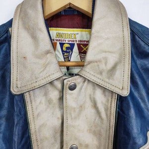 Vintage Avirex Varsity Sioux Falls NFL Läderjacka NFL Avirex Fotboll NFL Tillverkad i USA bild 5