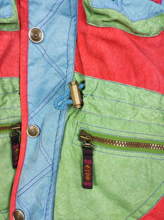 Vintage Hippie style　ウィンタージャケット スキーウェア Rare Vintage Asics Jacket Multicolor Blue Winter Ski Jacket