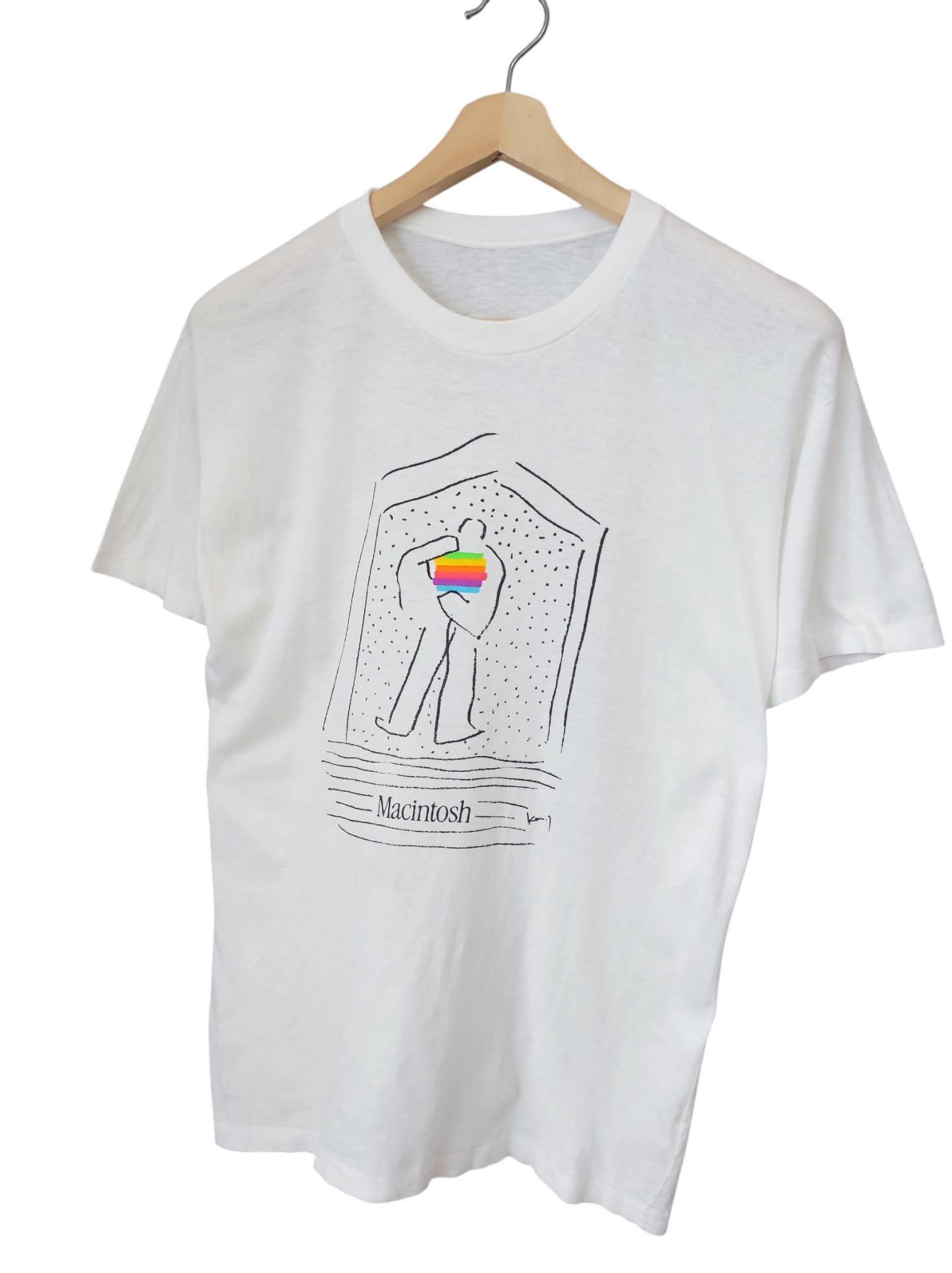 Vintage 1990 Apple Macintosh T Shirt Apple Think First Pop Art