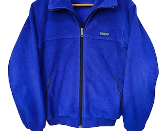Vintage 80s Patagonia Fleece Jacket Patagonia USA Blue Made in USA