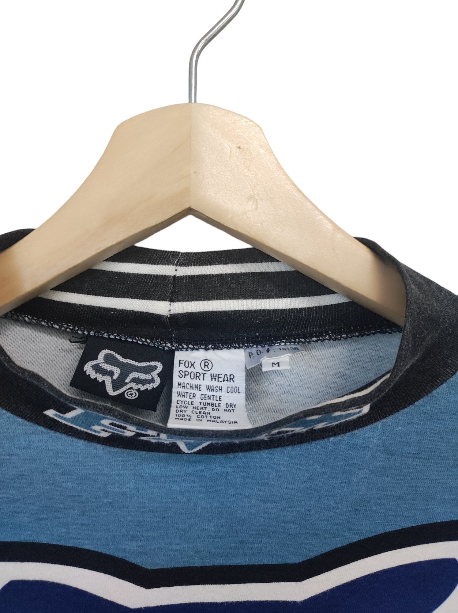 Vintage 90's Fox Racing Team Motocross Blue Long Sleeve