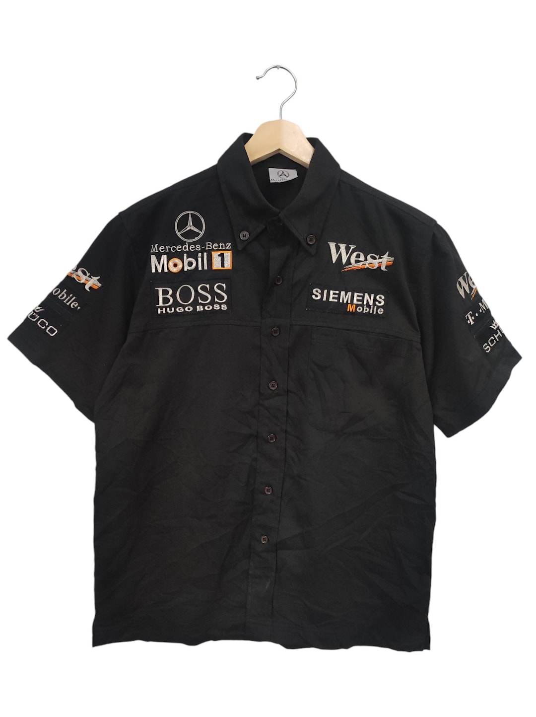 Vintage 90s West Mclaren Mercedes Pit Crew Shirt F1 Formla One