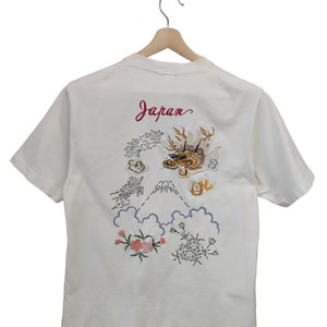 90s Sukajan t shirts Toyo Enterprise Buzz Rickson&#39;s Hardy Sukajan Fuji mountain dragon Toyo Japan Small Size Medium