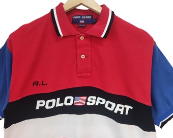 Vintage 90s Polo Ralph Lauren Shirt Polo Sport Polo Spell Out Logo