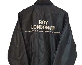 Vintage BOY LONDON 90s BOY Kingsroad Chelsea London England Boy London punk wear Large snap button coach jacket boy London England sz large