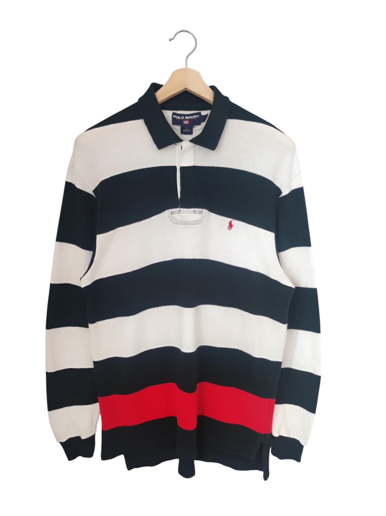 90s POLO SPORT Ralph Lauren ラガーシャツ M 白×紺 Polo Sport 1967 - Etsy