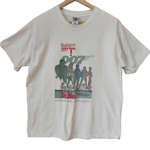 Magliette vintage anni '90 James Bond, primo film di James Bond, avventura di Ian Fleming, Dr. NO 007, James Bond Agent 007, Eon Production LTD, taglia XL