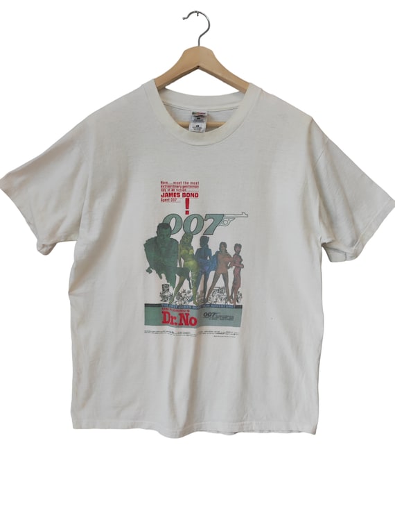 Vintage 90s James bond 1st James Bond Film Adventure Ian Fleming's Dr NO 007 Movie T shirts James Bond Agent 007 Eon Production LTD size XL