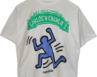 Vintage 80s Keith Haring Cancun Mexico Keith haring Pop Shop Vintage Keith Haring running to mexico Haring single stitches vintage Large