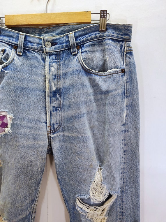 Vintage 501 levi's vintage denim jeans rasgados | Etsy México