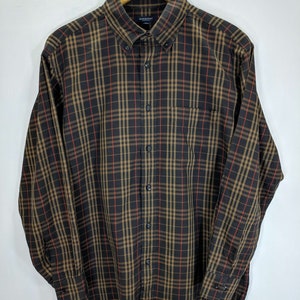 Retro 90er Jahre Burberrys of London Nova Check Oxford Button Up Burberry England Large Shirt Made in England