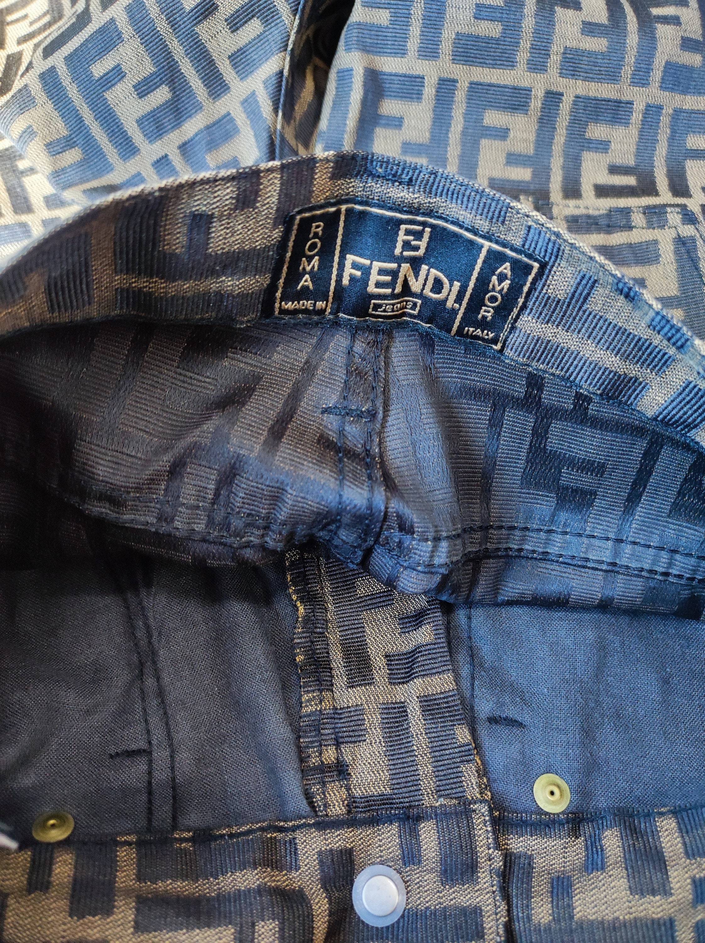80s Vintage Fendi Zucca Monogram Jeans Made in Italy Women W26