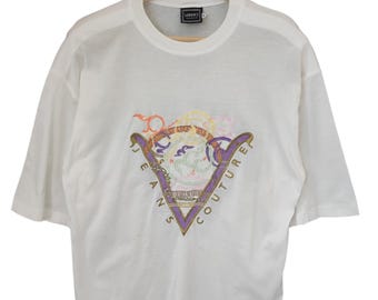 Vintage Versace Jeans Couture Vers Versace Medusa Shirt Versace Jeans Italien Großes Shirt Luxus Neuheit High Fashion Versace Spell Out Gr. M