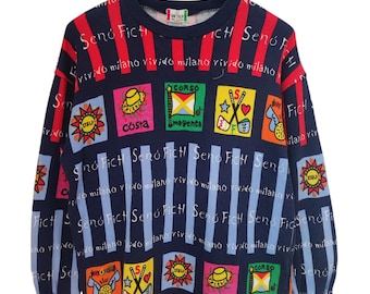 Vintage 90s T&ski New Zealand Sweatshirt Multicolor Large