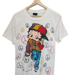 Vintage Betty Boop Over Print Betty Boop peace no war  betty boop hip hop yo damcer styles fleischer studios size Small changes tags