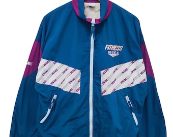 Vintage 80er Jahre NIKE Windbreaker Nike Sport USA Team Nike Systemkomponenten für Körper Nike Sportswear Nike Fitness Windjacke Größe XL