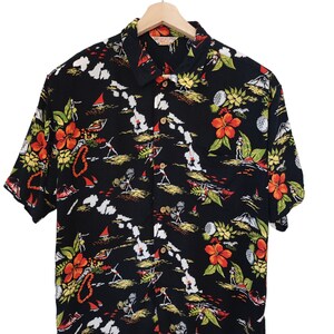 90s Vintage Tomy Cory Authentic Hawaii Japan Hawaiian 100%  Rayon Shirt Aloha Florida Surf Line Yatching Japanese Collection Vintage Large