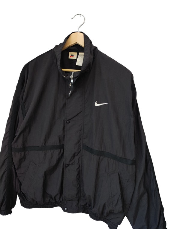 Vintage Nike Swoosh Nike 90s Black Jacket Nike Light Jacket Nike