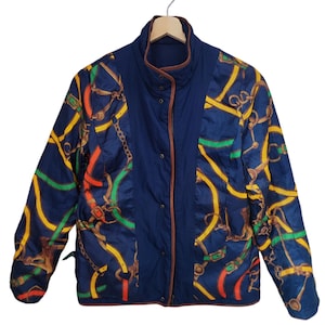 Vintage 90s Lauren Ralph Lauren Quilted Jacket Ralph Lauren Blue baroque reversible jacket polo Ralph Lauren size Medium women