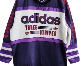 Vintage 90s ADIDAS Run DMC Trefoil Adidas baggy Adidas hip hop oversized jumper Adidas with three stripes Adidas equipment  Large