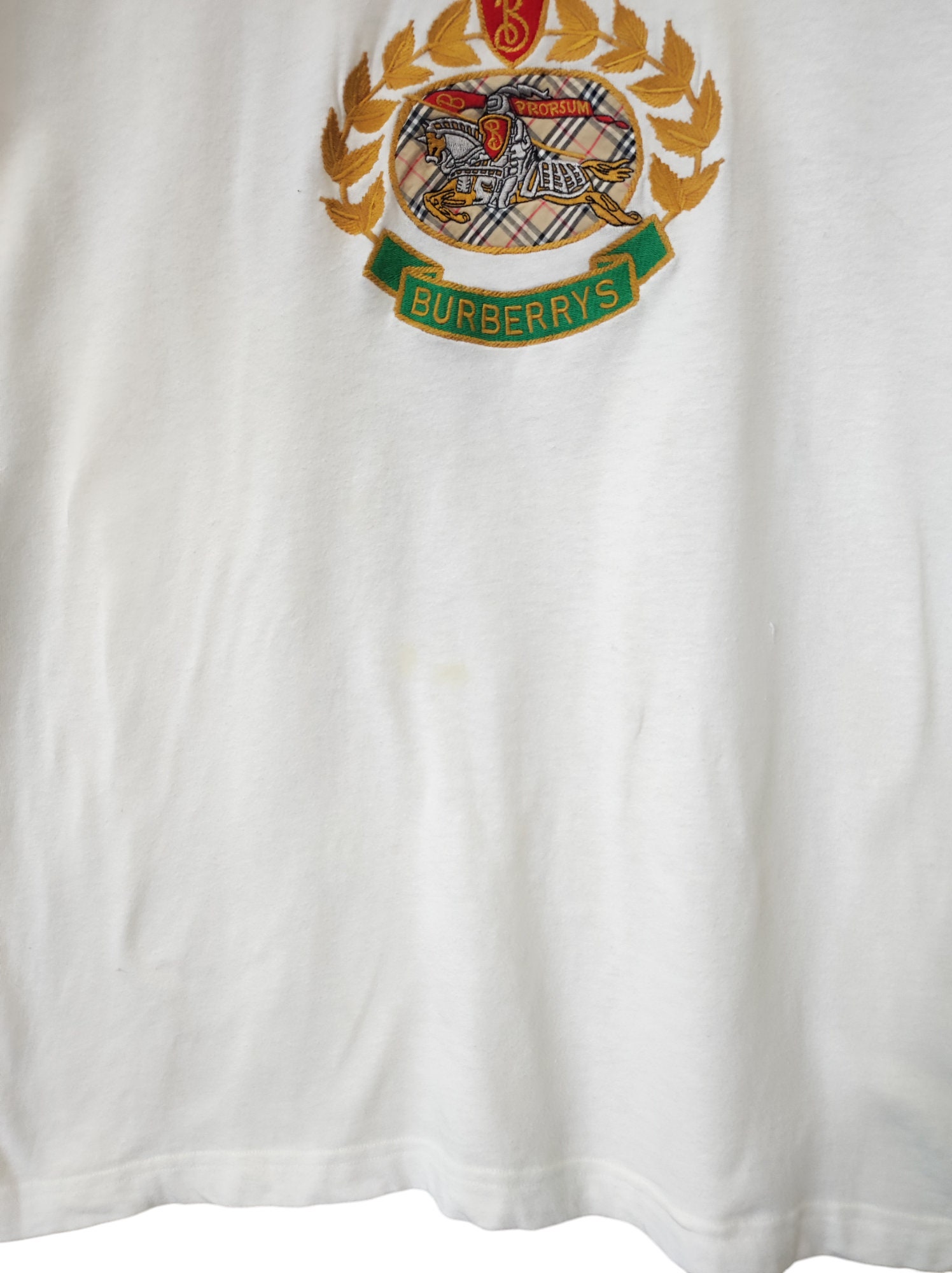 90s Burberrys of London Burberry Prorsum Spell Out England White 