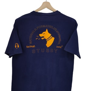 90er Jahre OG Stussy Material Schutzhunde Stussy formelle Format ws quadratisch stussy erreichen stussy Street wear Made in usa Large