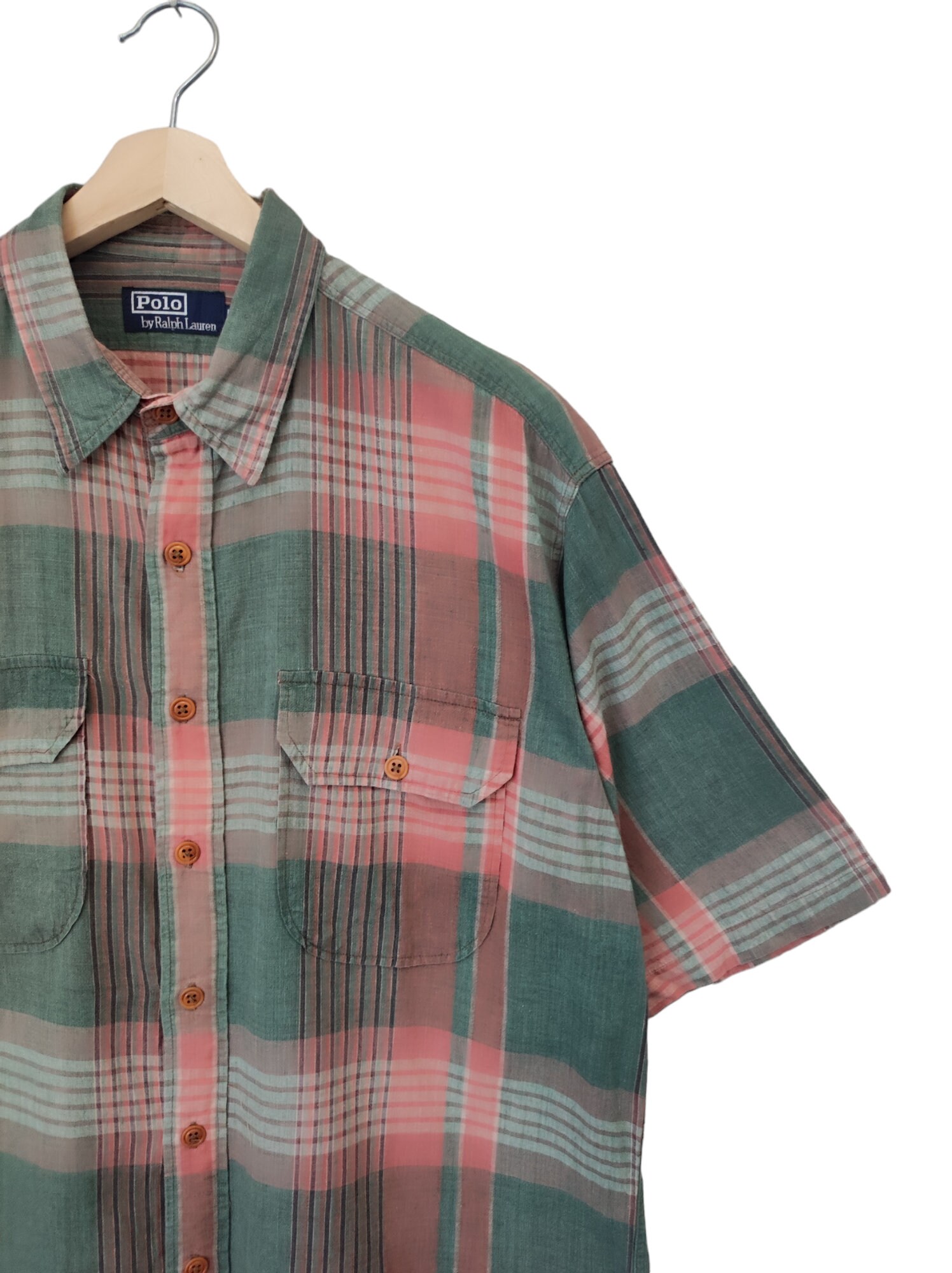 Vintage 90s Polo Ralph Lauren Linen Shirt Polo Oxfords Button Down