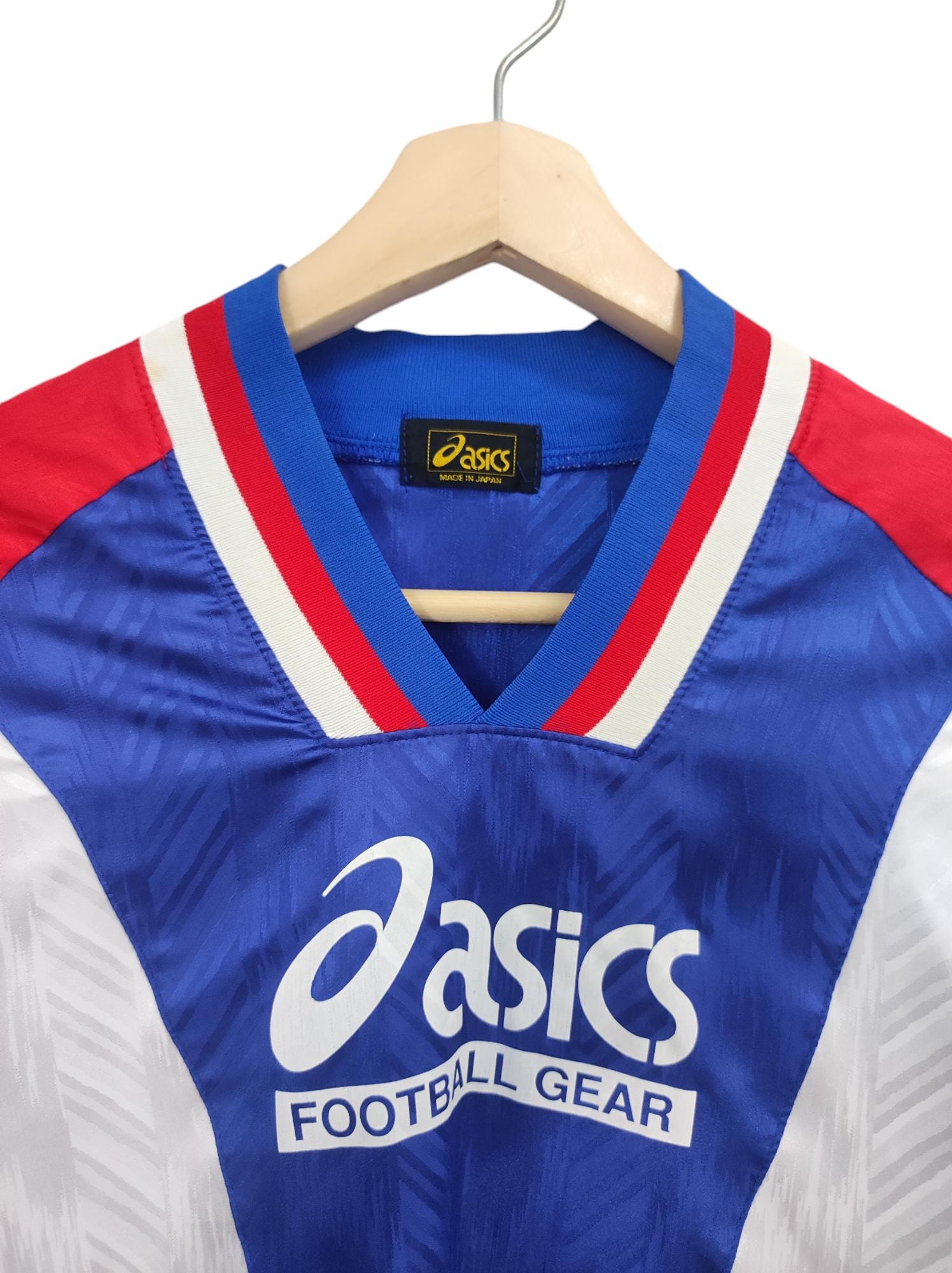 希少品 美品 90s asics FOOTBALL GEAR ロゴ刺繍 ジャージ Vintage 1990 Asics Football Gear Vintage Asics Football